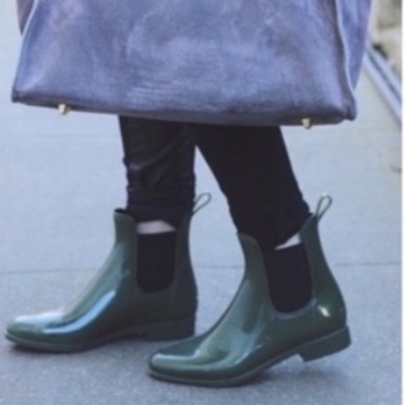J. Crew Chelsea Rain Booties boots 8 green - Picture 2 of 6